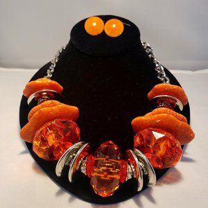 Island Vibe Orange and Silver Necklace